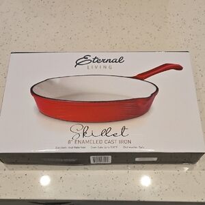 Eternal Living Red Enameled Rternal Living Cast Iron Skillet - 8"